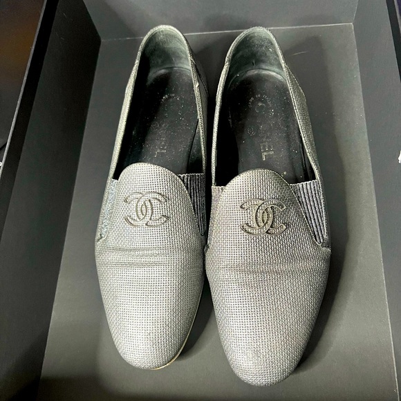 Coco Chanel gray black metallic size 40 9 100% authentic RARE !! Silver grey - Picture 2 of 4